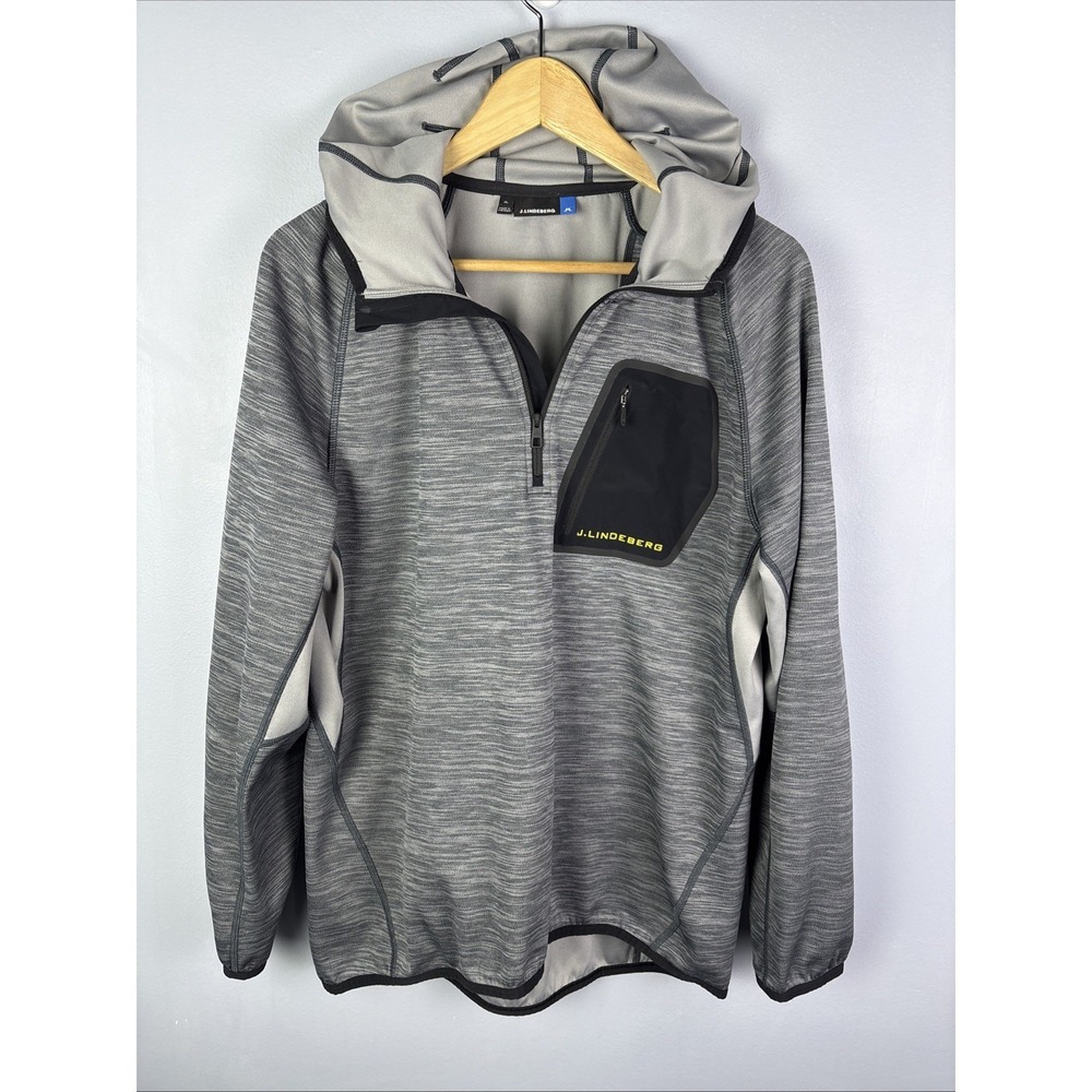 J Lindbergh 1/4‎ Zip Pullover Hooded Golf Jacket XL Gray Heather